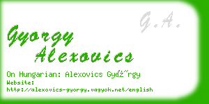 gyorgy alexovics business card